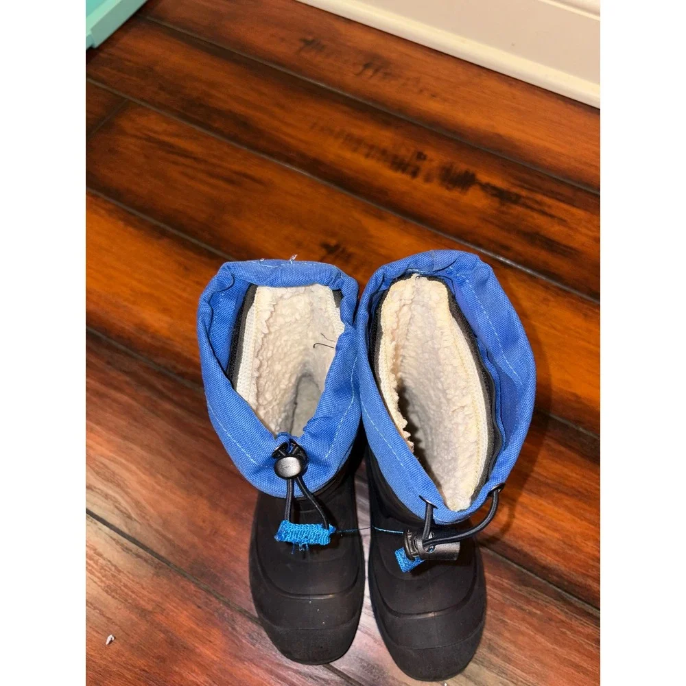 Kamik Kids Black Blue Waterproof Winter Snow Boots Size 13 Made in Canada